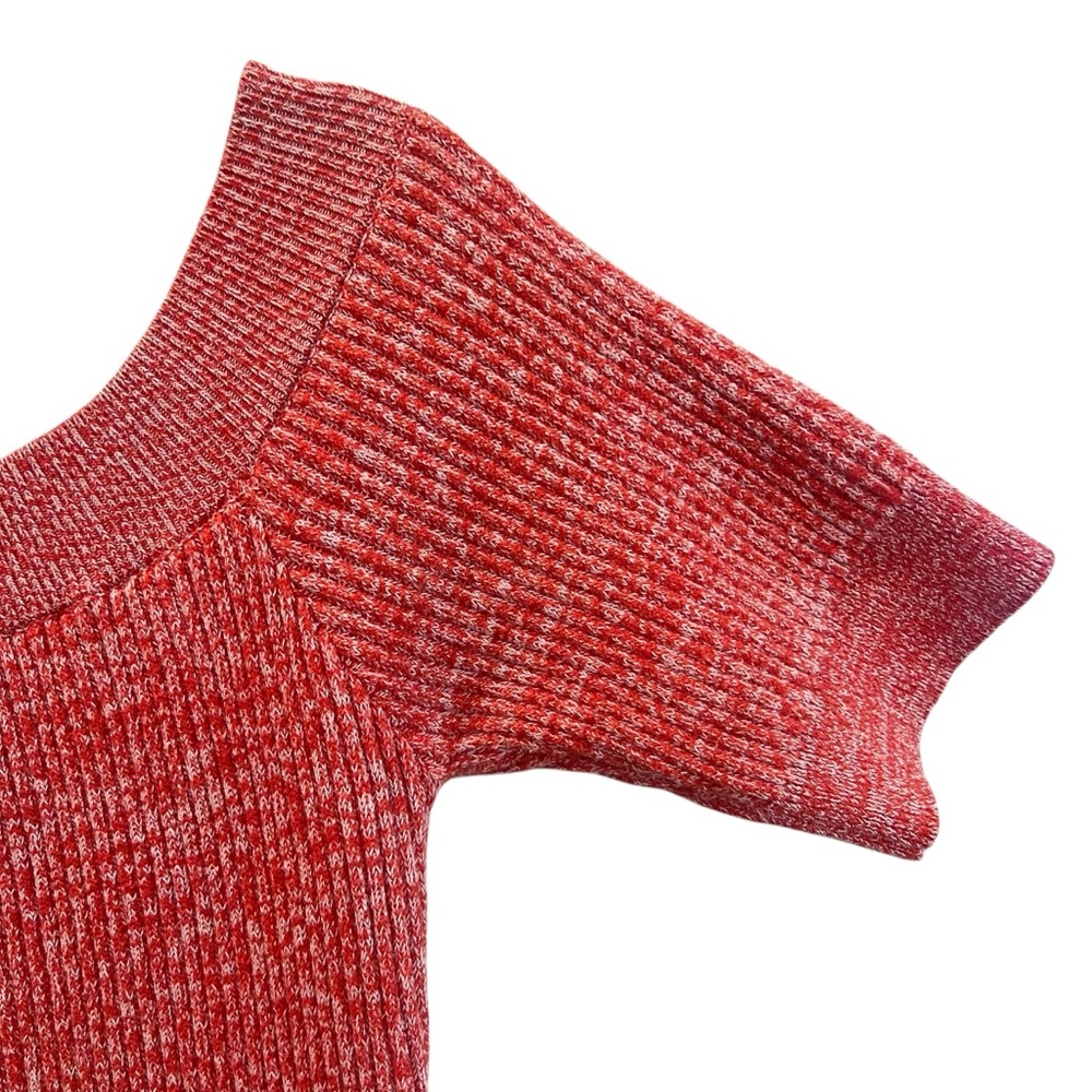 Ganni Red Ribbed‎ Knit Off The Shoulder Top Size Large - Picture 2 of 5